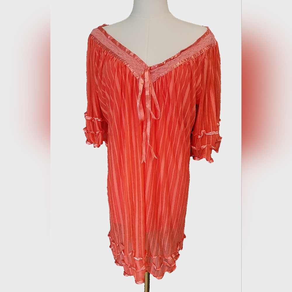 Shoreline Vibrant Coral Lace Top Dress